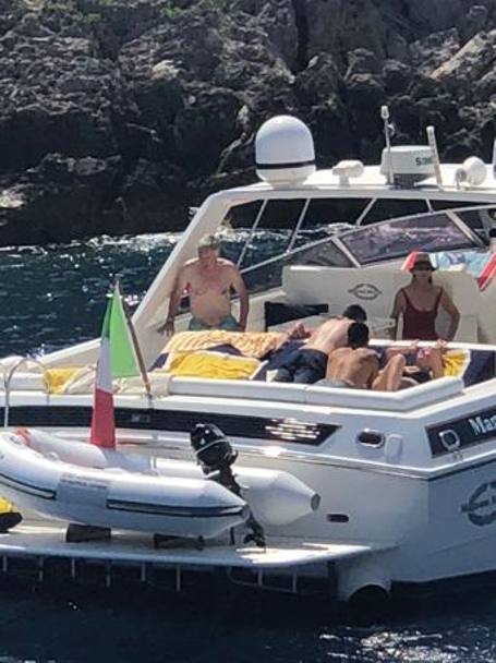 Ancelotti sullo yacht. RomaPress